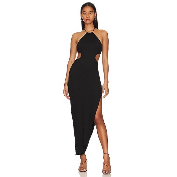 NWT RUMER Willow Cut Out Maxi Dress In Black Size Small - Picture 1 of 10